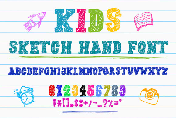 Kids Sketch Hand: A Versatile Font for School-Themed and Creative Projects